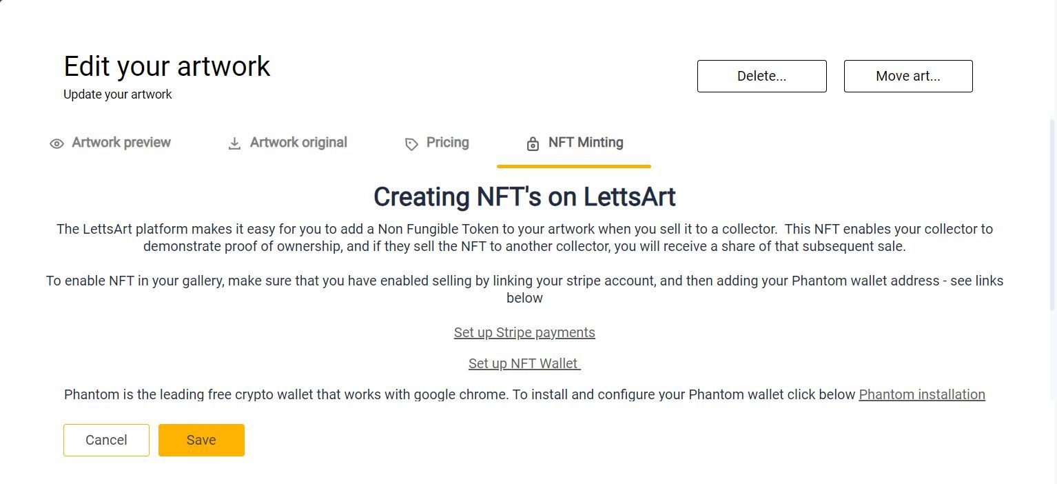 Follow the Links to Set up an NFT Wallet to get started