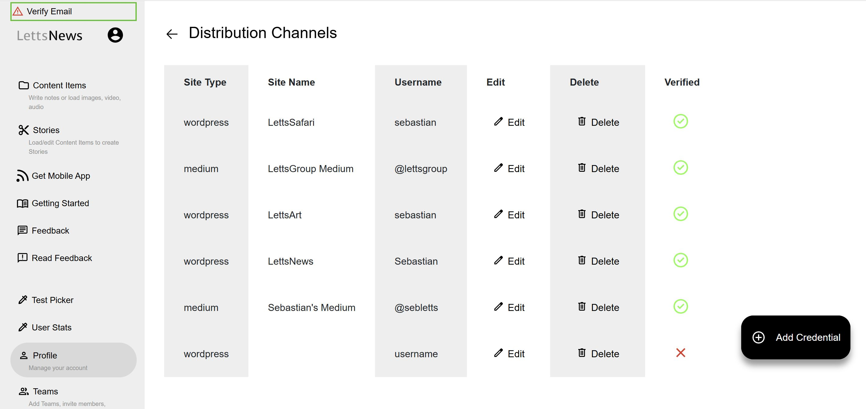 Setting up Distribution Channels in LettsNews