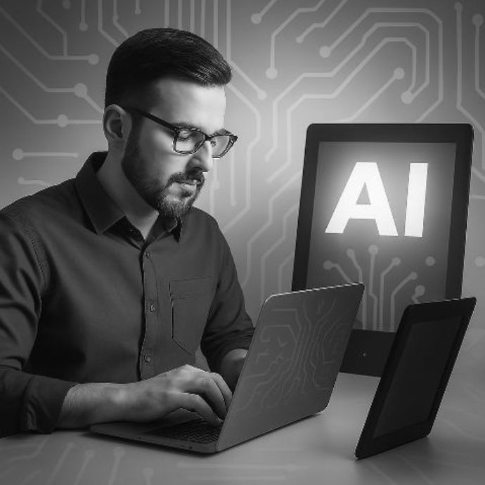 Journalist and AI BW