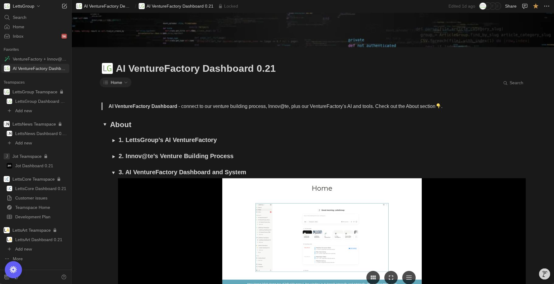 LettsGroup's AI VentureFactory Dashboard 0.21