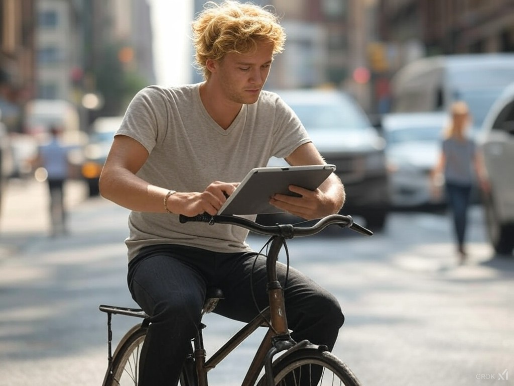 Startup Founder working remotely on a bike!